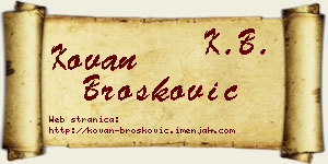 Kovan Brošković vizit kartica